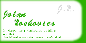 jolan moskovics business card